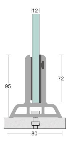 SD 21 Bracket System for Aluminum Glass Railing Installation, Heavy Duty Support Bracket for Balcony and Staircase, Durable Finish, Secure Mounting for Modern Architectural Projects